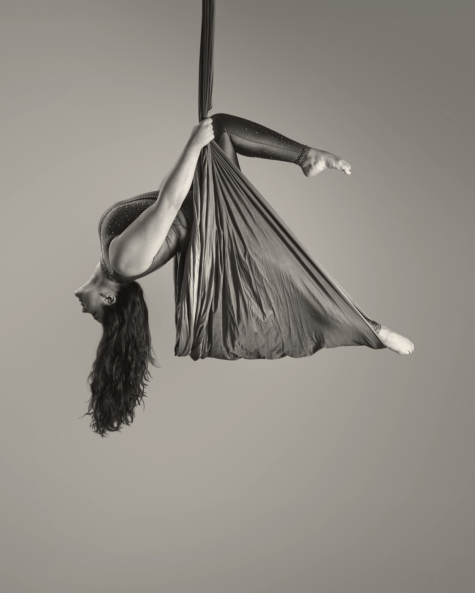 Chantel inverted in hammock